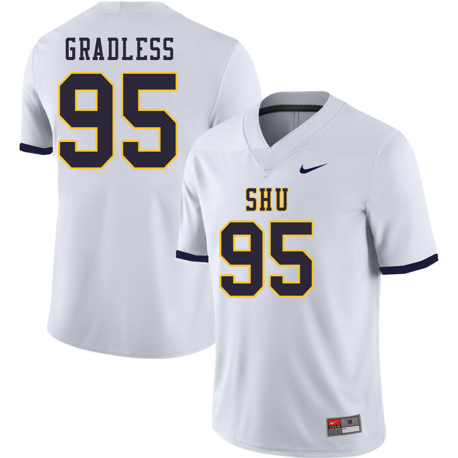 Men-Youth #95 Noah Gradless Siena Heights Saints 2023 College Football Jerseys Stitched-White